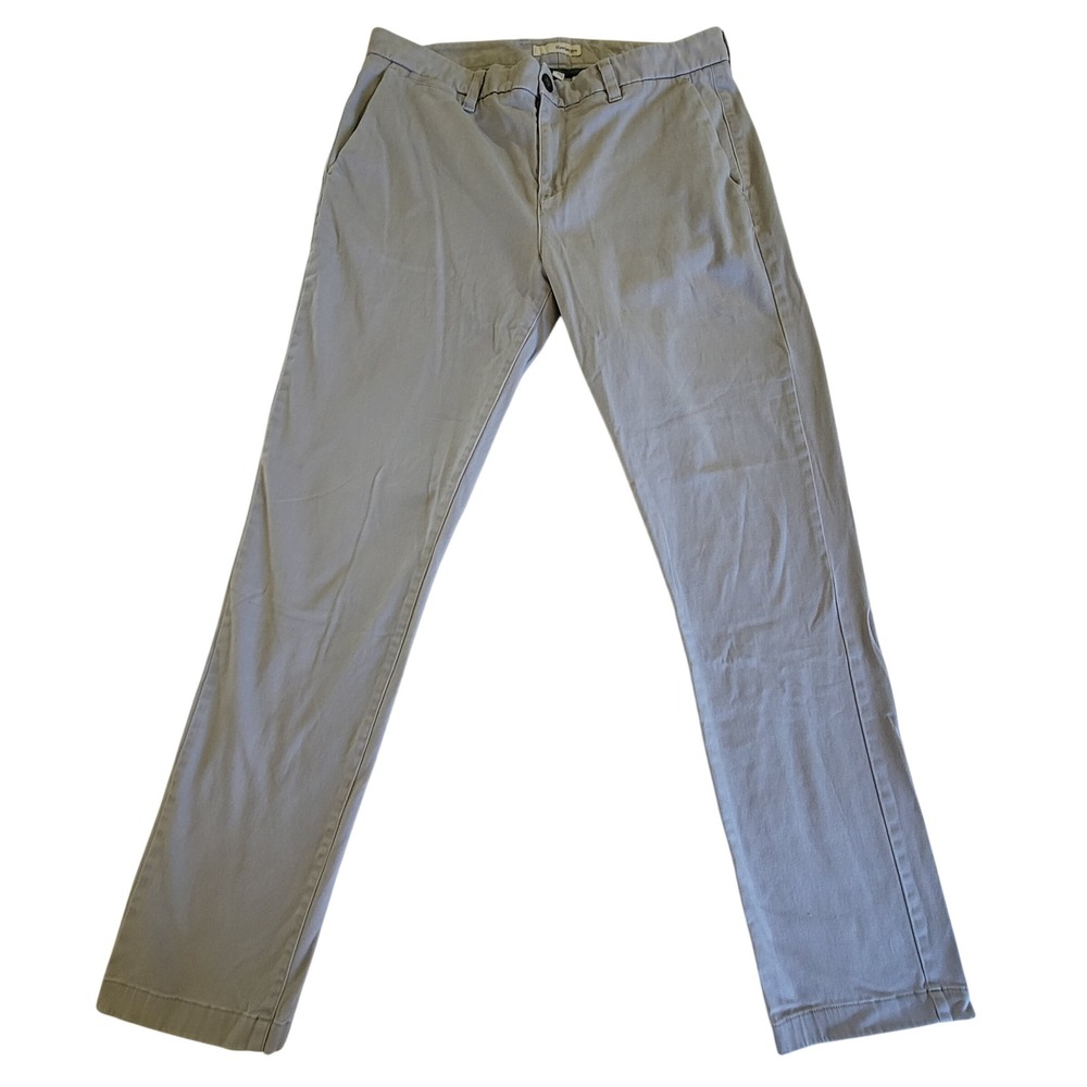 Hawker Rye Chino Pants Mens 34x32‎ Grey Slim Fit Stretch Cotton Twill Trousers - Picture 2 of 11